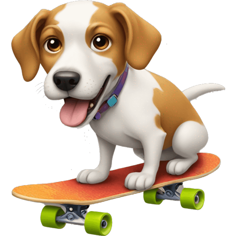 A dog riding a skateboard emoji