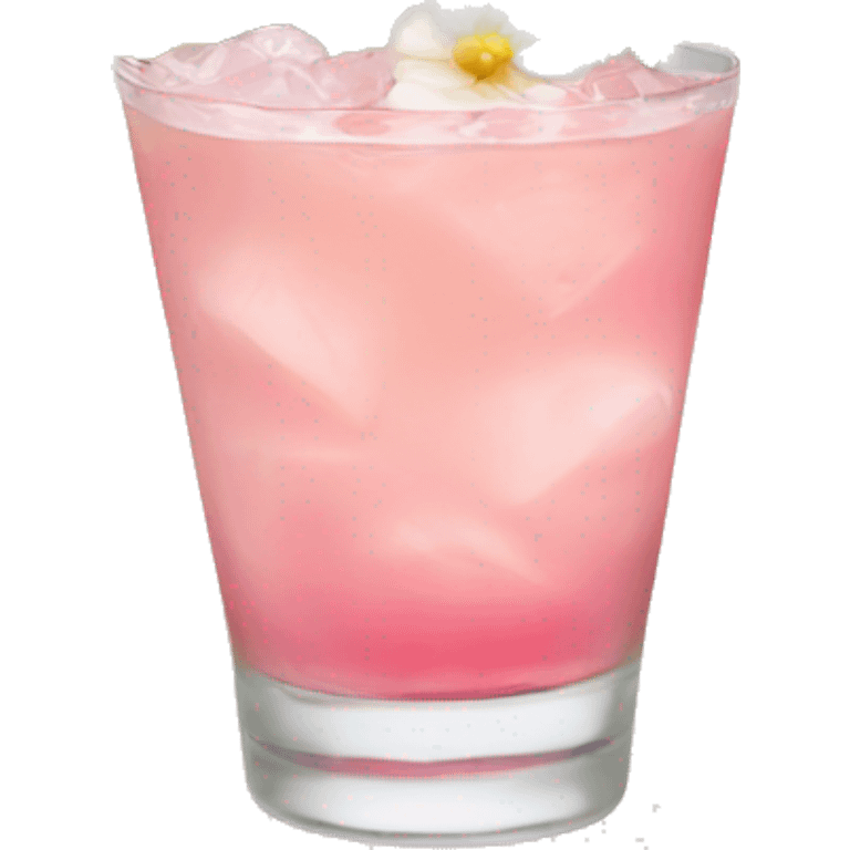 Cocktail with light pink flowers emoji