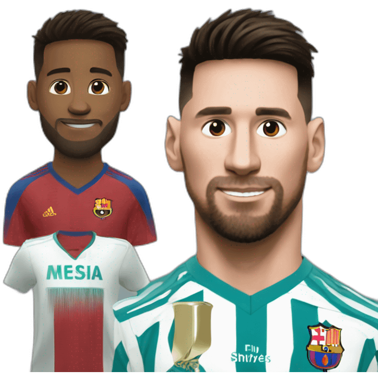 messi qui tiens la coupe avec ronaldo  emoji