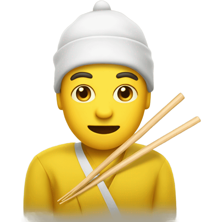 Yellow man with chopsticks emoji