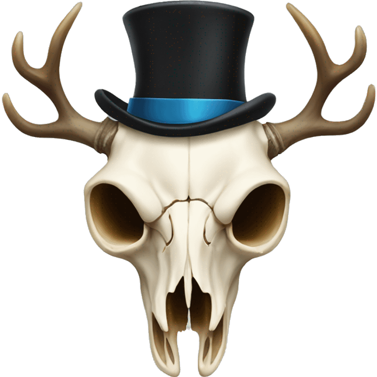 deer skull with top hat emoji