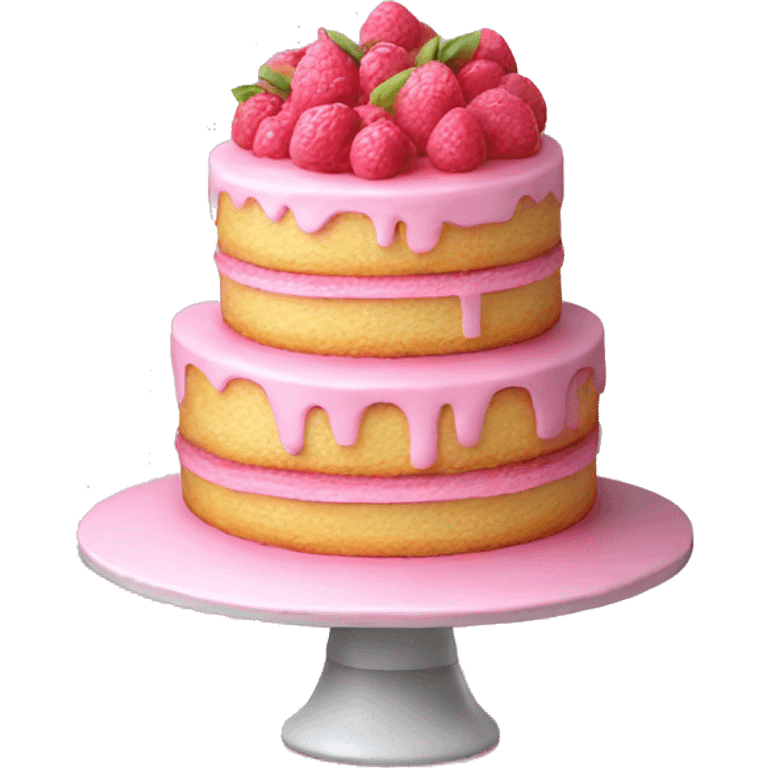 Realistic pink layered cake emoji