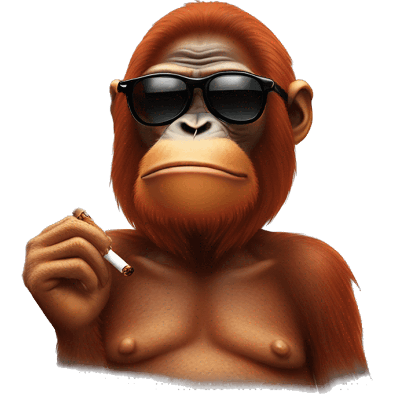 Orangutan in sunglasses smoking cigar emoji