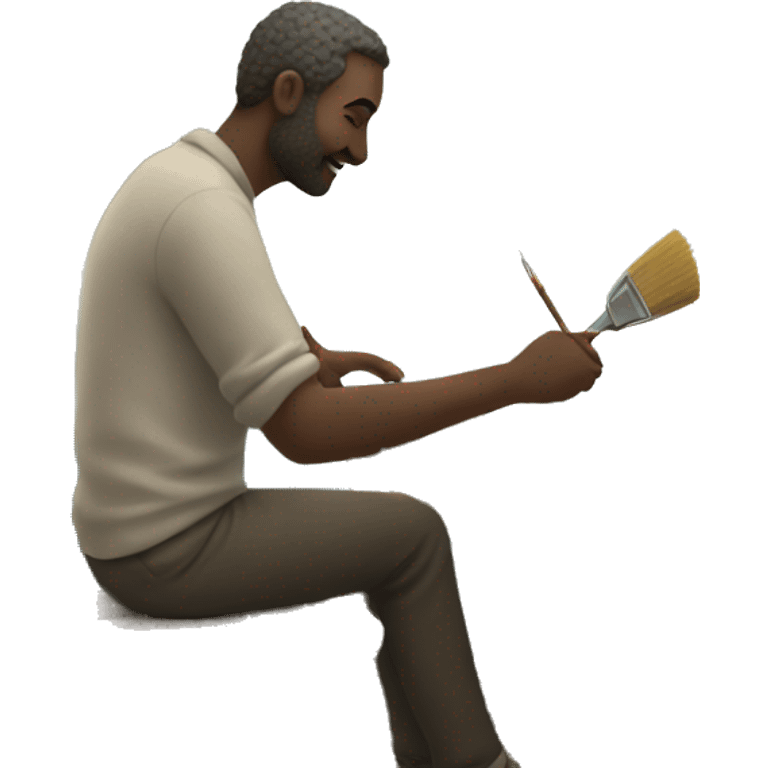 Man painting a boat  emoji