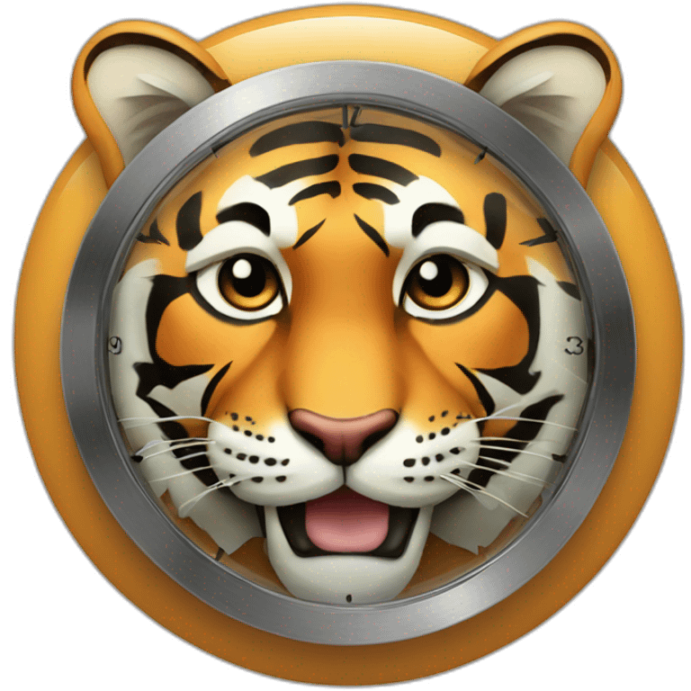 Tiger holding a clock emoji