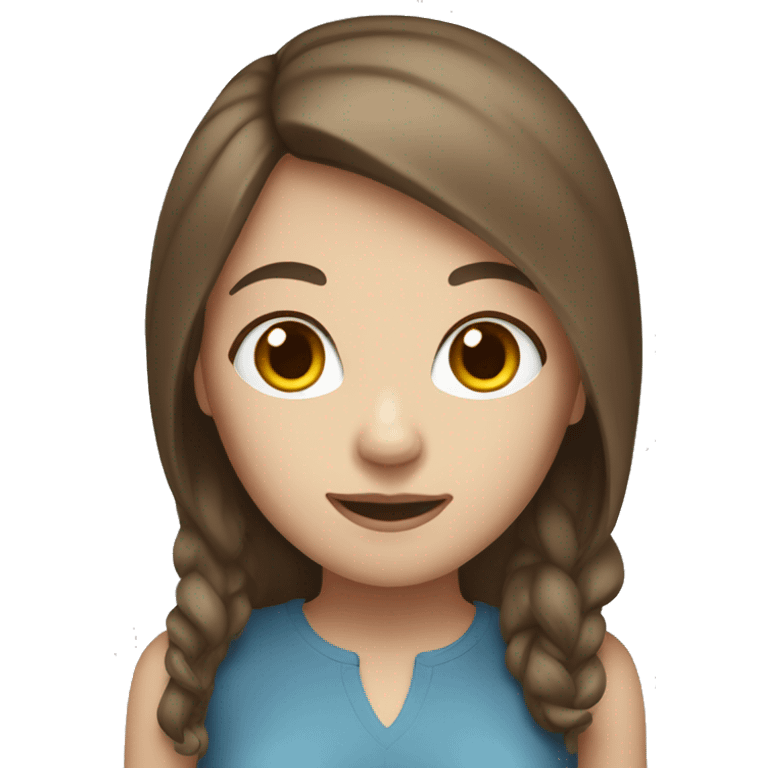 Girl with brown hair and white skin emoji