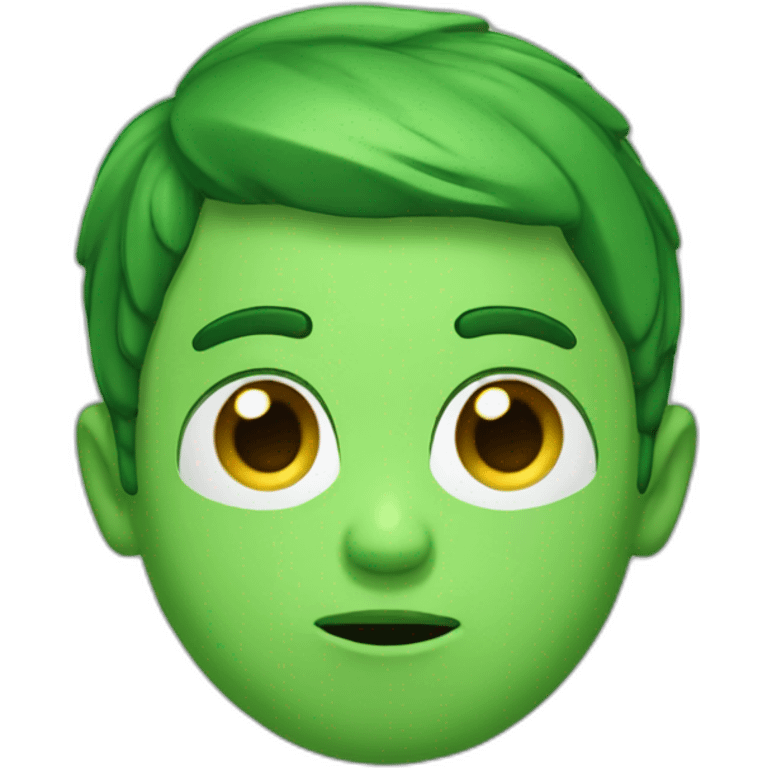 a green boy face eyes closed and wierd mouth expression  emoji