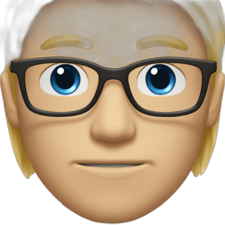 Blond man blue eye glasses muscle eat hazelnut emoji