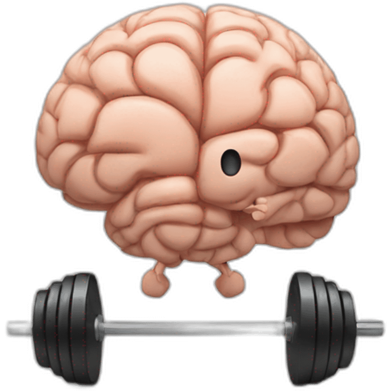 brain lifting weights emoji