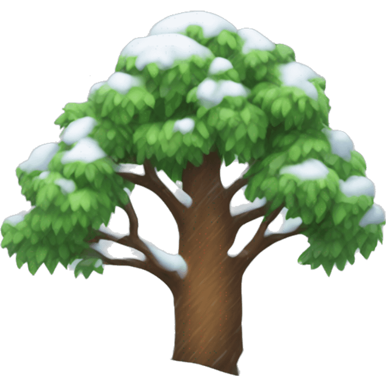 Tree cover in snow emoji