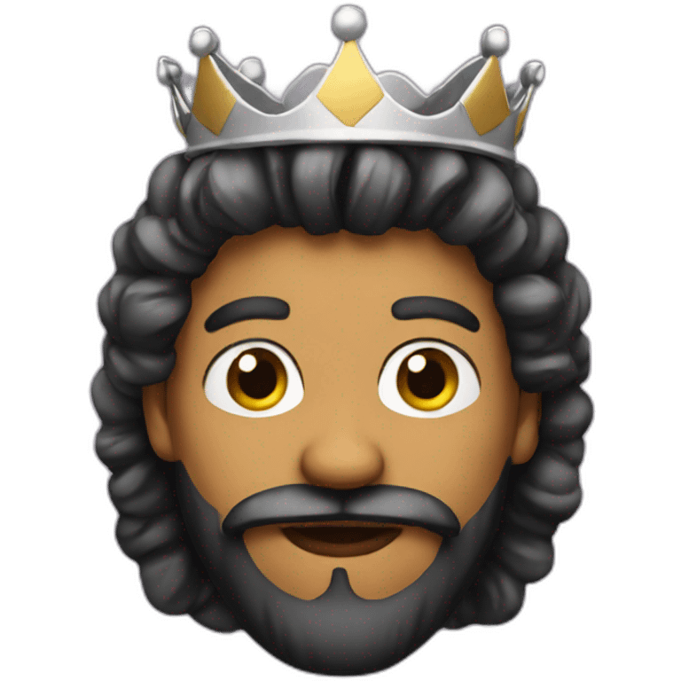 Queen emoji with beard emoji