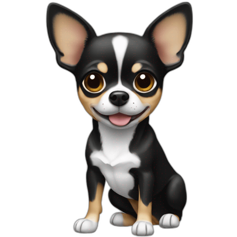 Chihuahua black and white emoji