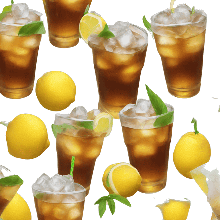 A cold Long Island iced tea  emoji