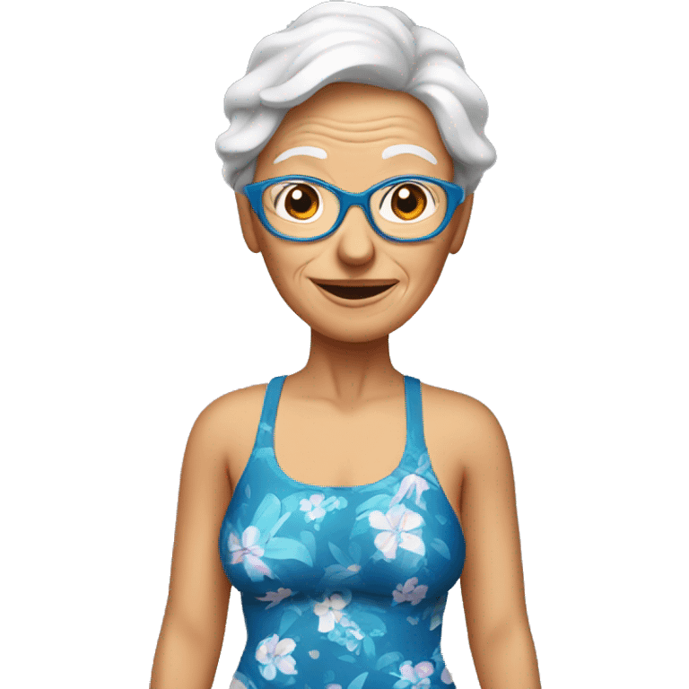 senior woman in swimsuit emoji