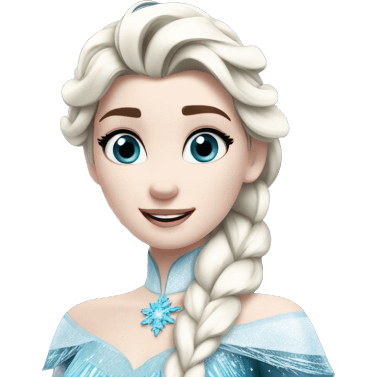 Frozen elsa with snow emoji