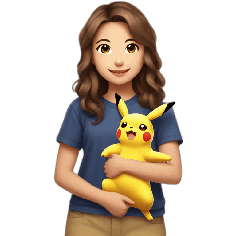 Pokimane holding Pikachu emoji