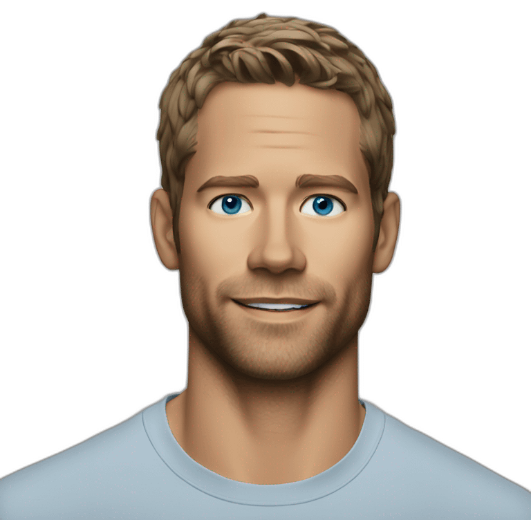 actor paul walker blue eyes with a t-shirt on emoji