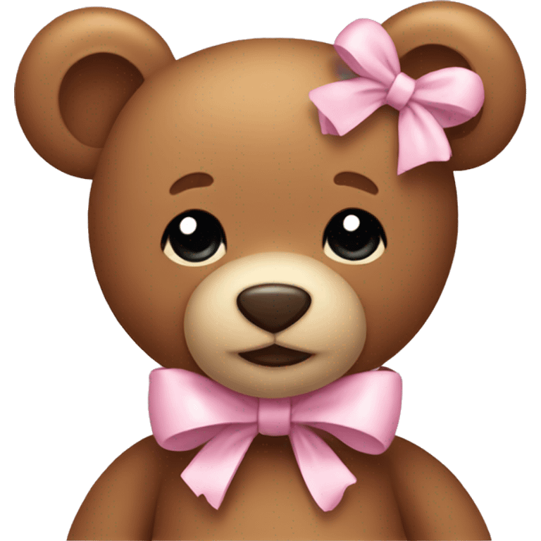 Teddy bear with light pink bow  emoji