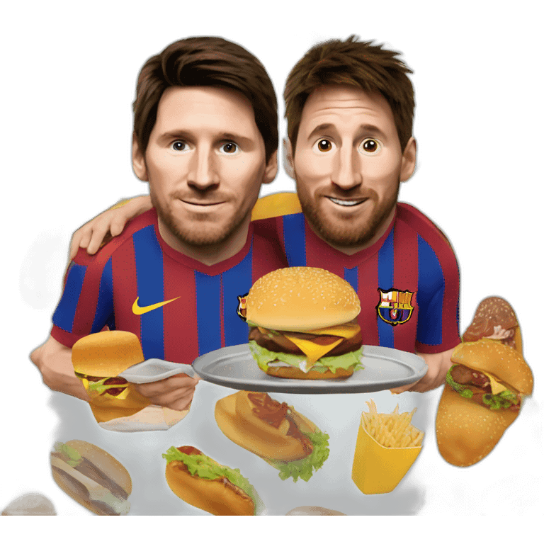 messi and burguer emoji