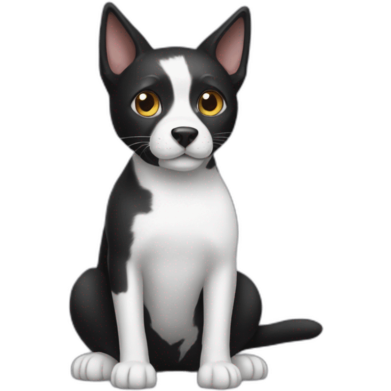 black cat-and-white-dog emoji