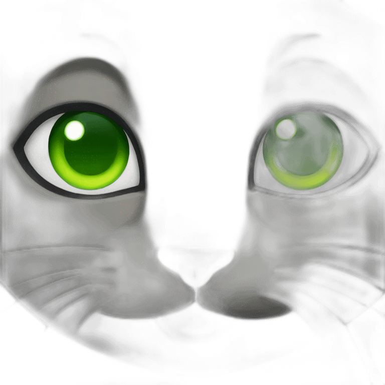 Black cat green eyes  emoji