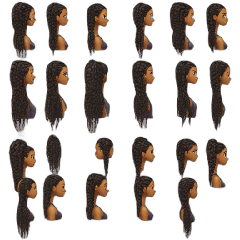 Chica africana negra trenzas oficinista emoji