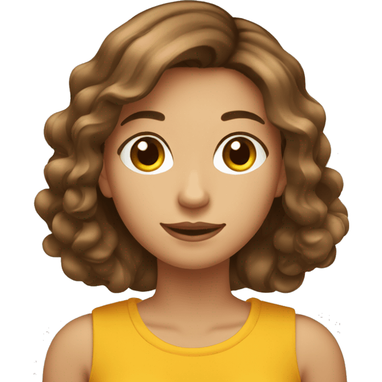 Fille cheveux bruns au carré emoji