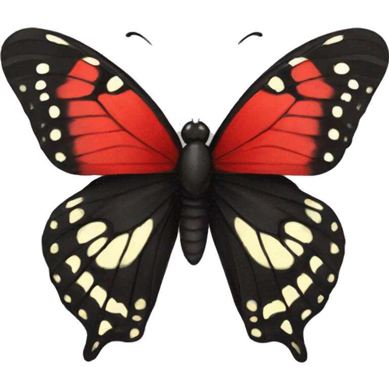 Red and black butterfly emoji