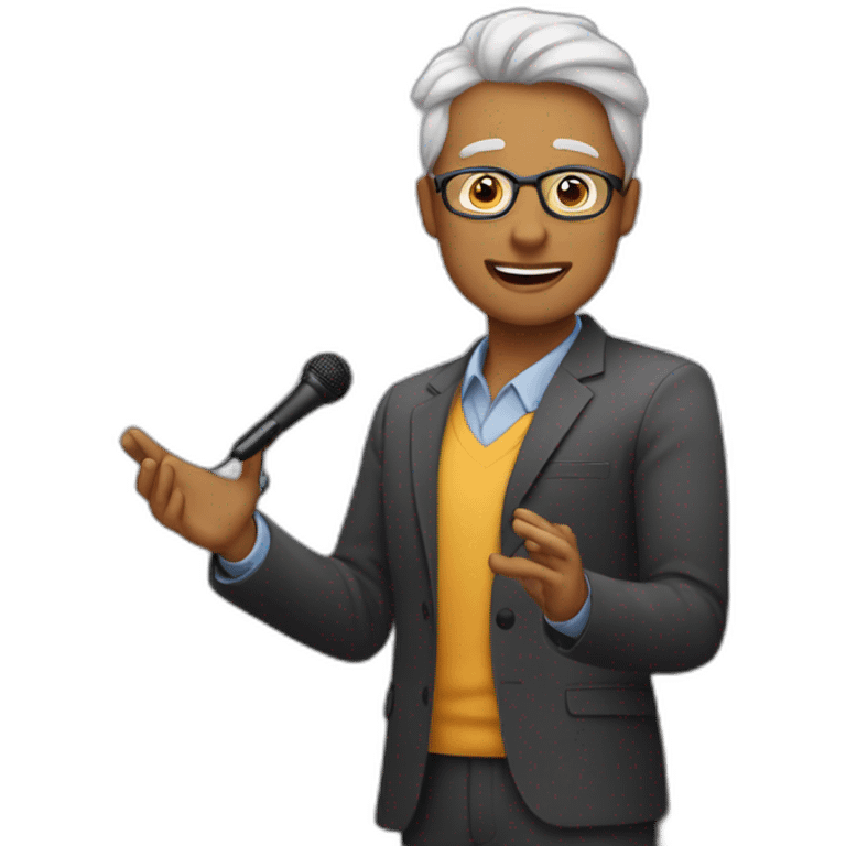 confident speaker giving a speech emoji