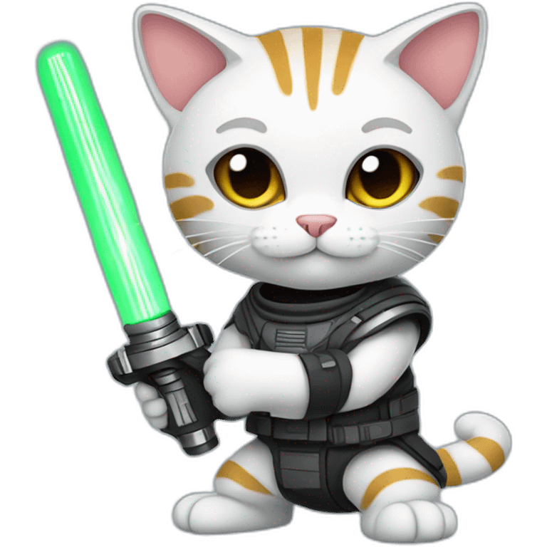 Sci-fi cat character with lightsaber emoji