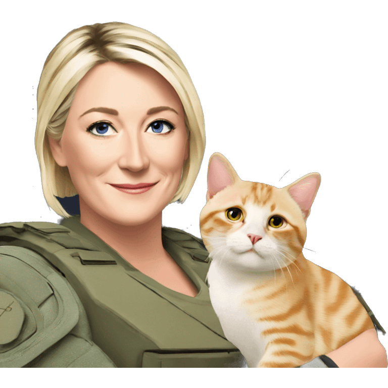 Marine le Pen avec un chat  emoji