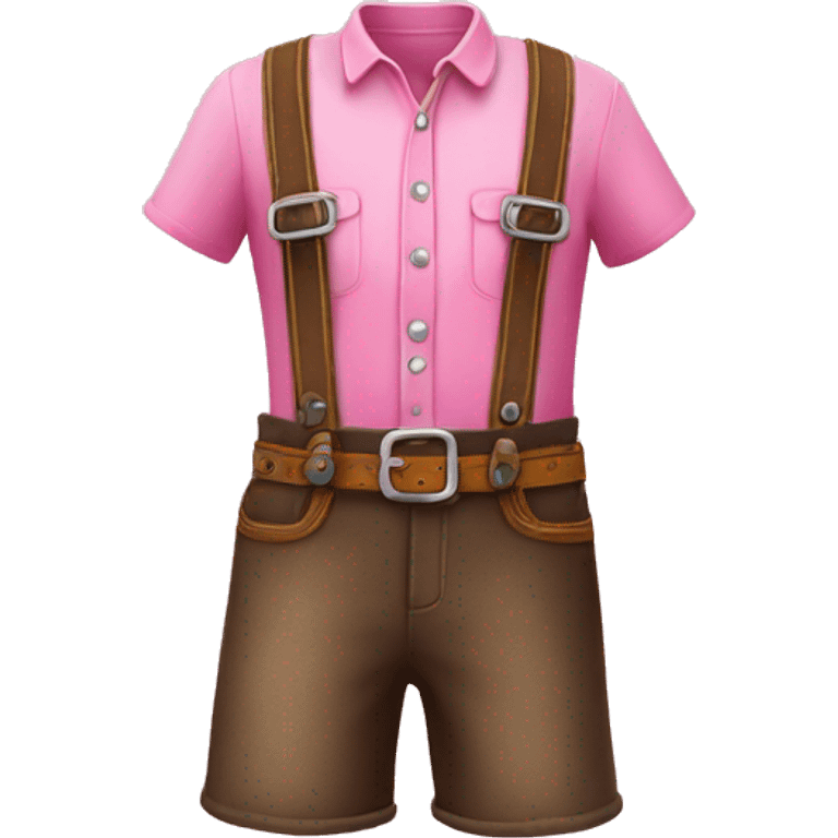 Realistic pink isolated lederhosen outfit. emoji