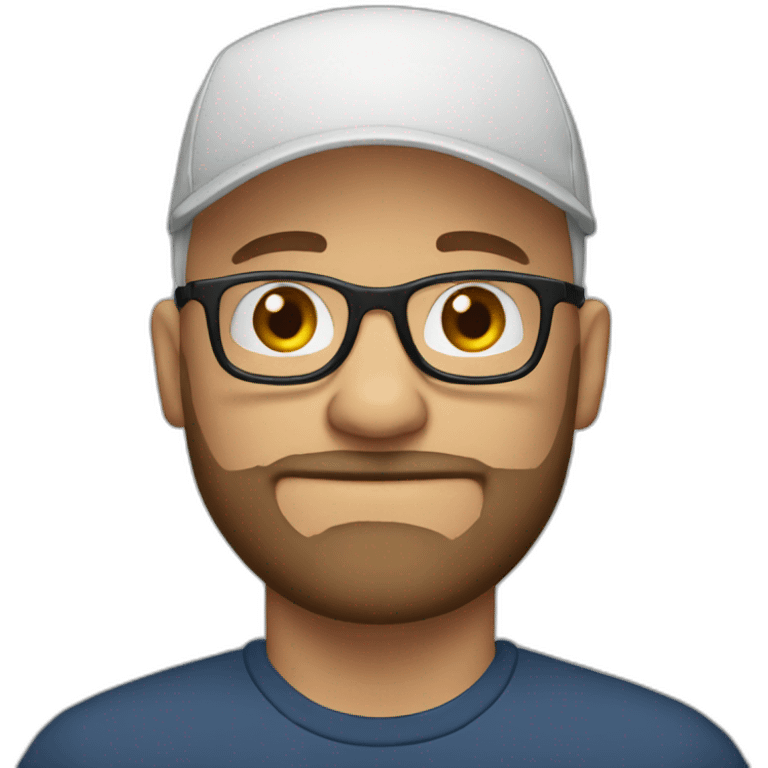 Bald-bearded-man-with-glasses-and-cap emoji