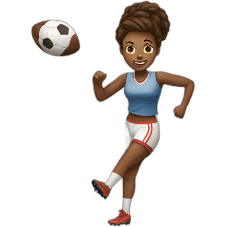 Woman playing football emoji