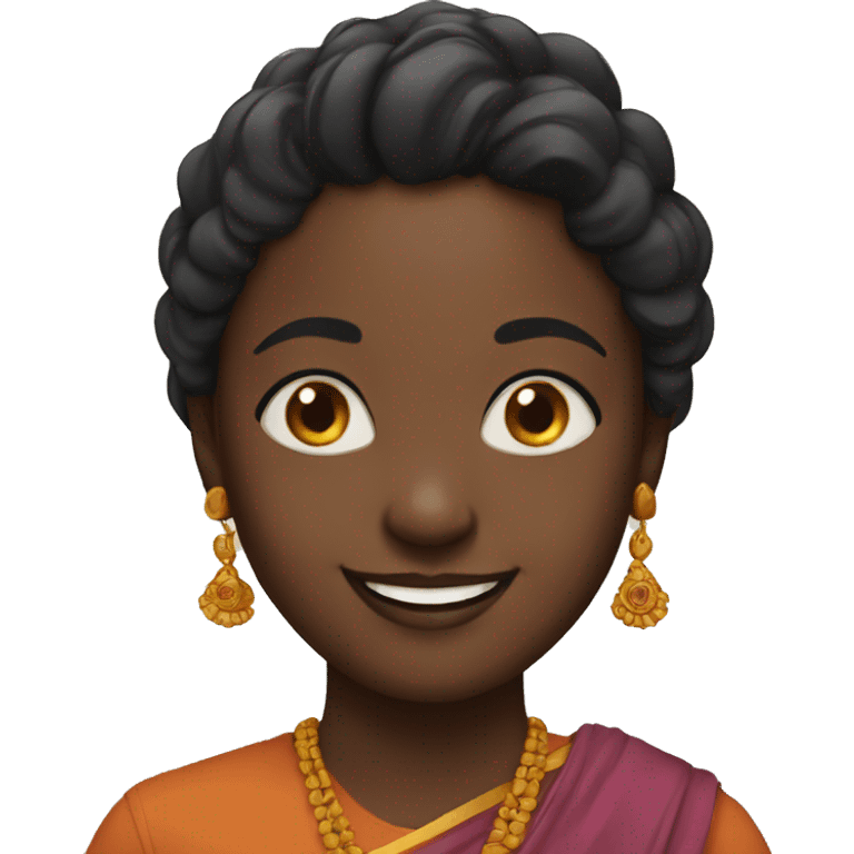 Black hindu girl smiling emoji