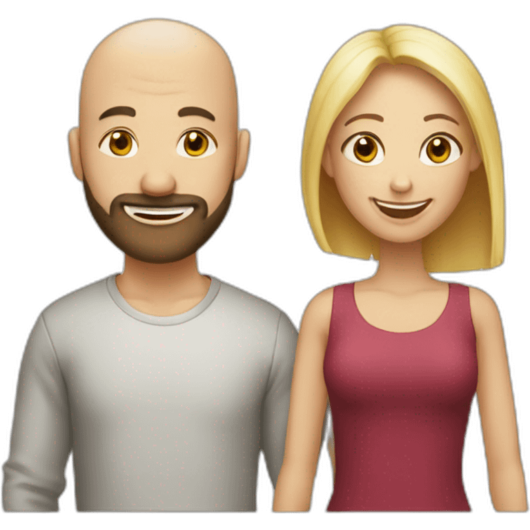 Happy-secret-couple-girl-with-fringe-with-Bald-guy-with-beard emoji