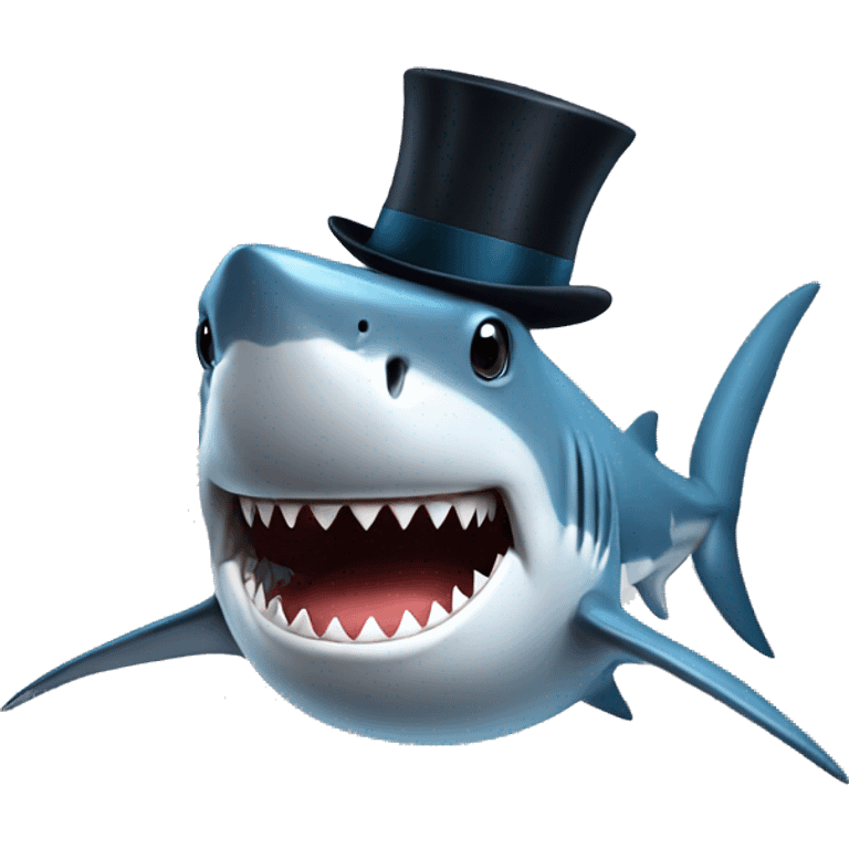 Shark with a top hat emoji