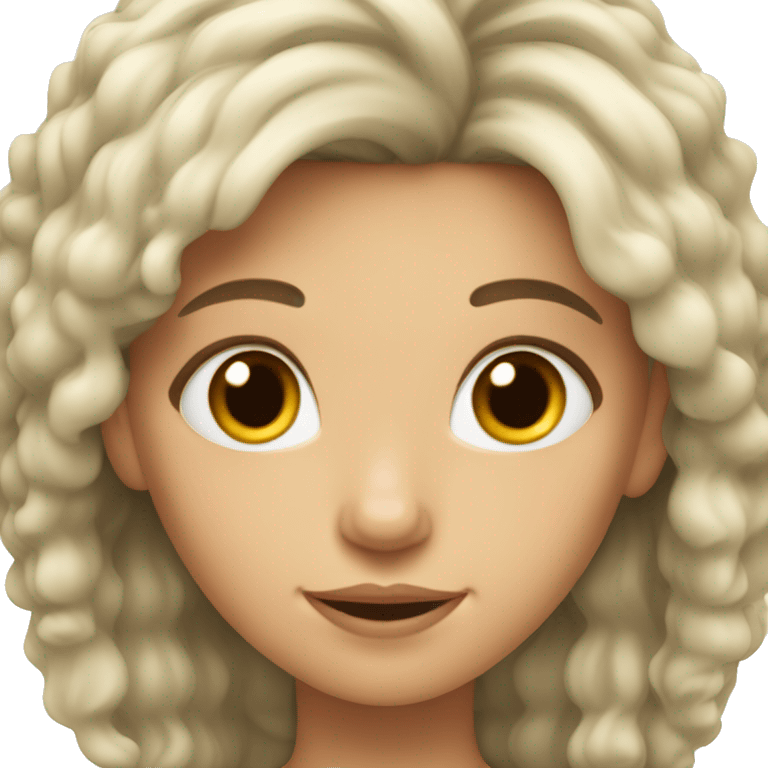 Caucasian girl with lucious hair emoji