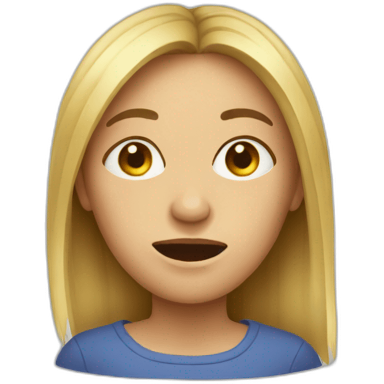 woman with a smeared face emoji