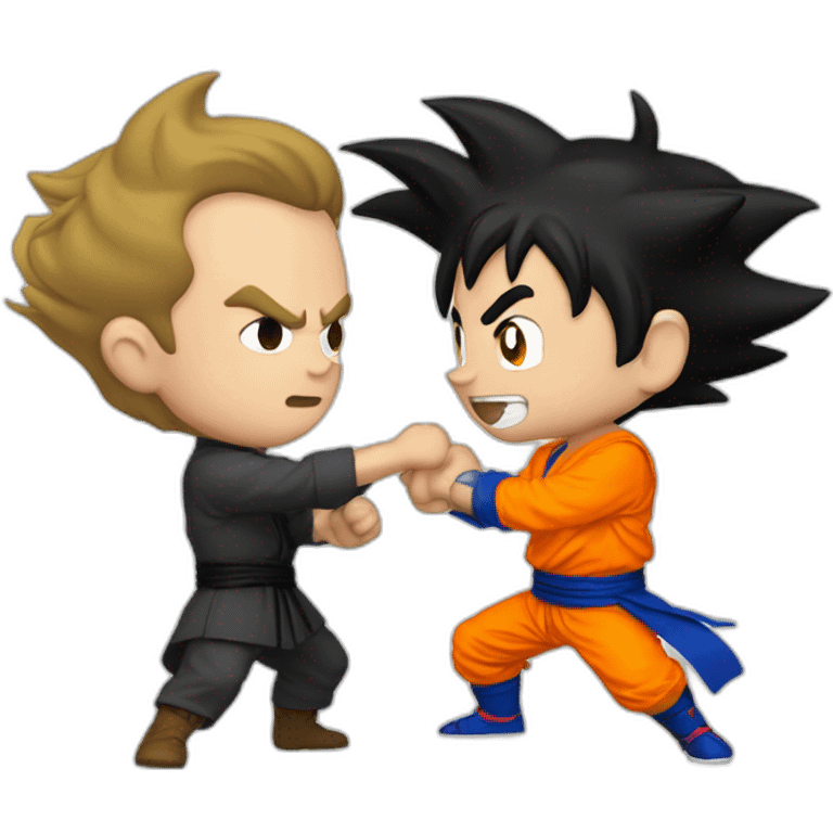 Emanuel Macron and goku fighting emoji