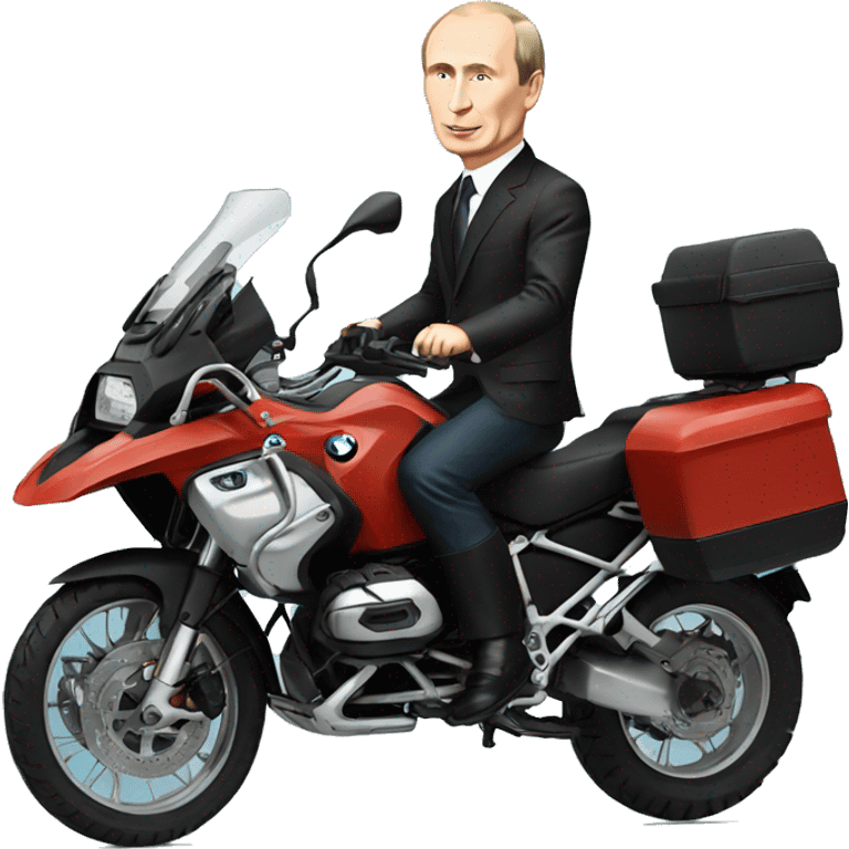 Putin rides in a BMW with Zelinsky emoji