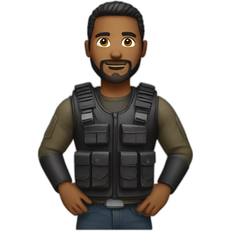 biker with tactical vest emoji