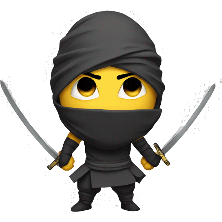 shredded white ninja with swords behind his head emoji