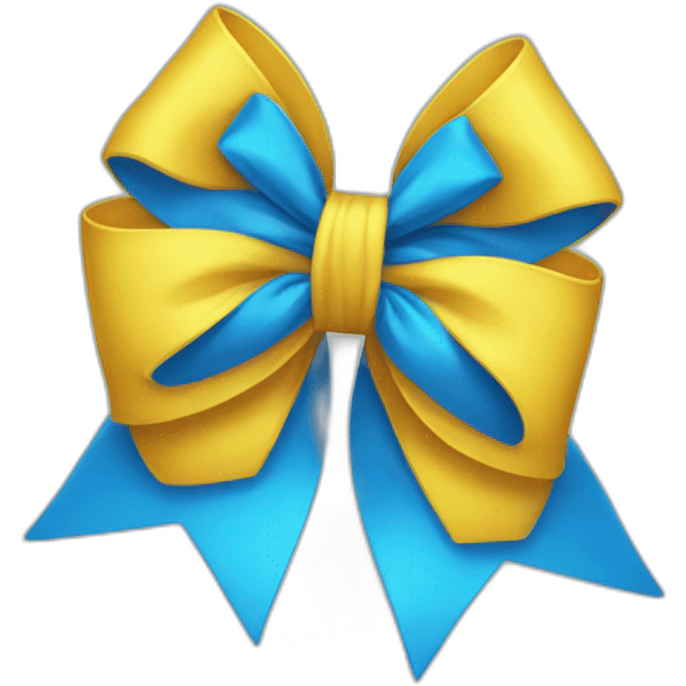 bright yellow blue bow emoji