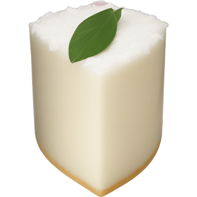 a serving of coconut blancmange emoji