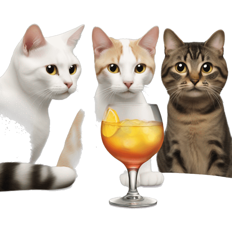 four cats at a cocktail party emoji