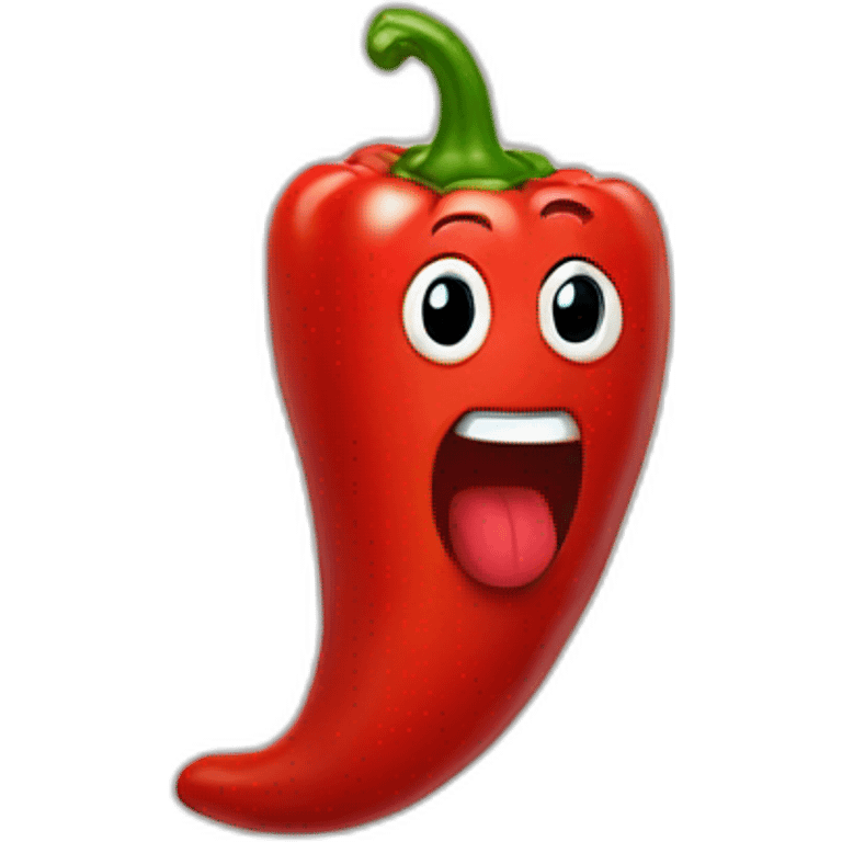 Red singing pepper emoji