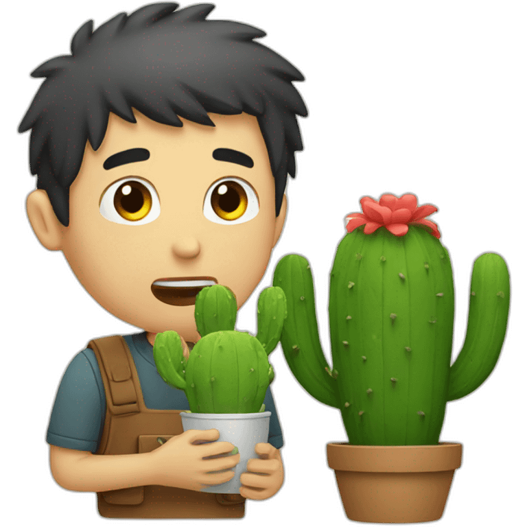 man eat cactus emoji