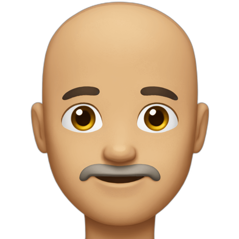 bald man with square jaw tanned skin stubble emoji