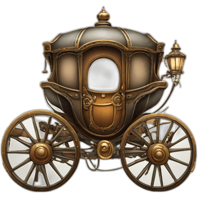 carriage electric steampunk without horse simple cartoon clear background emoji